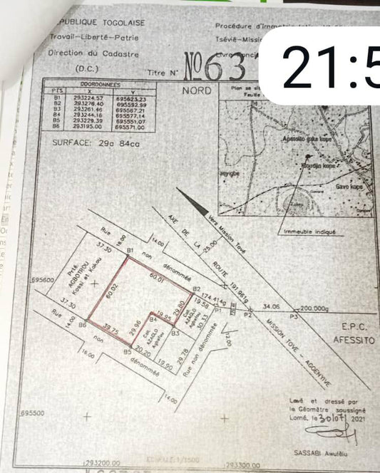 Terrain de 5 lots en vente à Apessito – 15 millions FCFA le lot