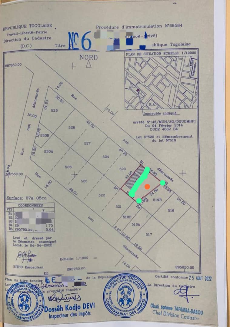 Terrain à vendre à Vakpossito – 30 Millions FCFA