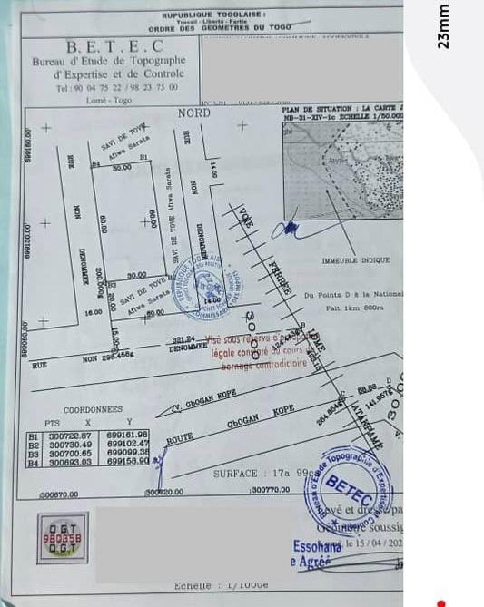 Terrain 1 lot en vente à Adetikopé Adroukpapé – 8 millions FCFA