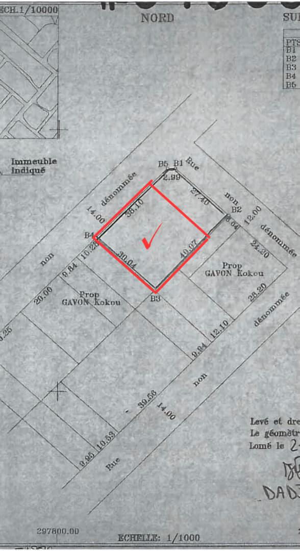Terrain de 900 m² en vente à Agoè Sogbossito Anokui – 55 millions FCFA