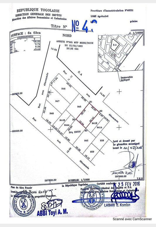 Terrain de 603 m² en vente à Agoé Anonkui Clémence Divine – 35 millions FCFA