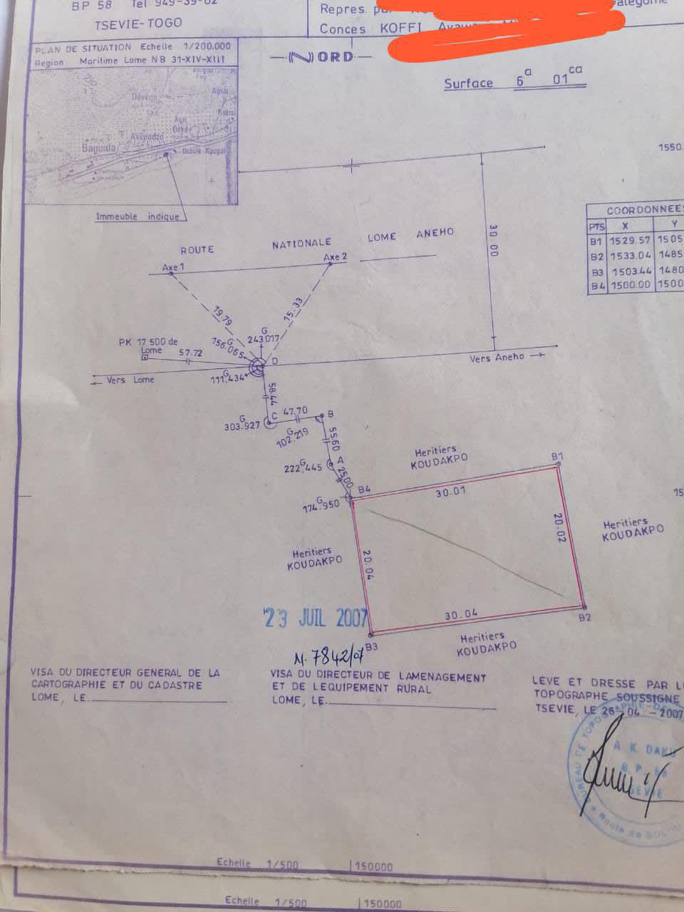 Terrain de 600 m² en vente à Avepozo près de l'école Vic Intelligenci – 30 millions FCFA