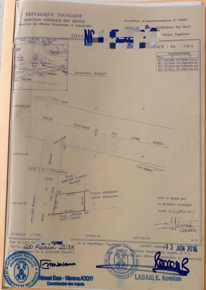 Terrain 1 lot en vente à Kpessi Nimagna – 20 millions FCFA
