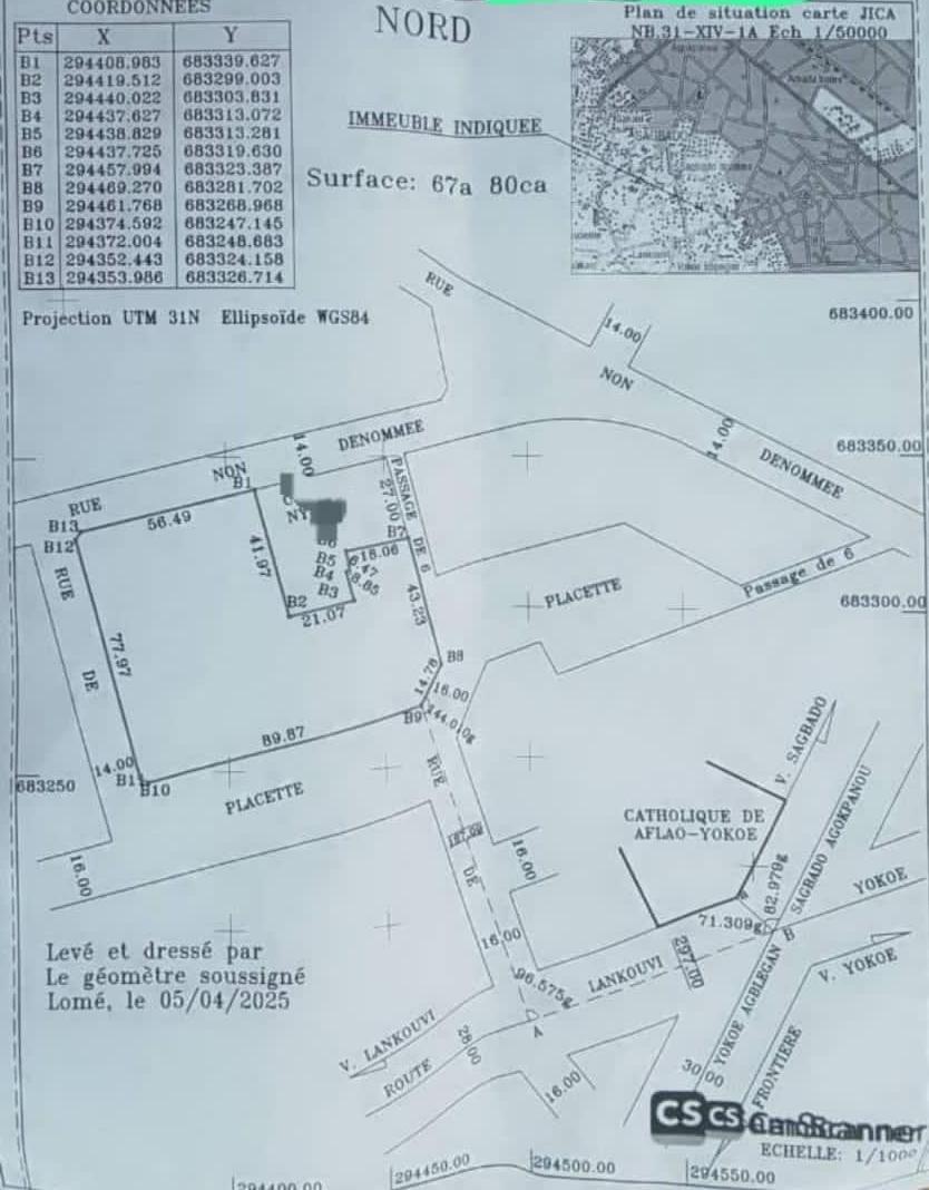 Terrain de 11 lots en vente à Adidogomé Yokoè Catholique – 25 millions FCFA le lot