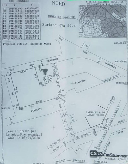Terrain de 11 lots en vente à Adidogomé Yokoè Catholique – 25 millions FCFA le lot