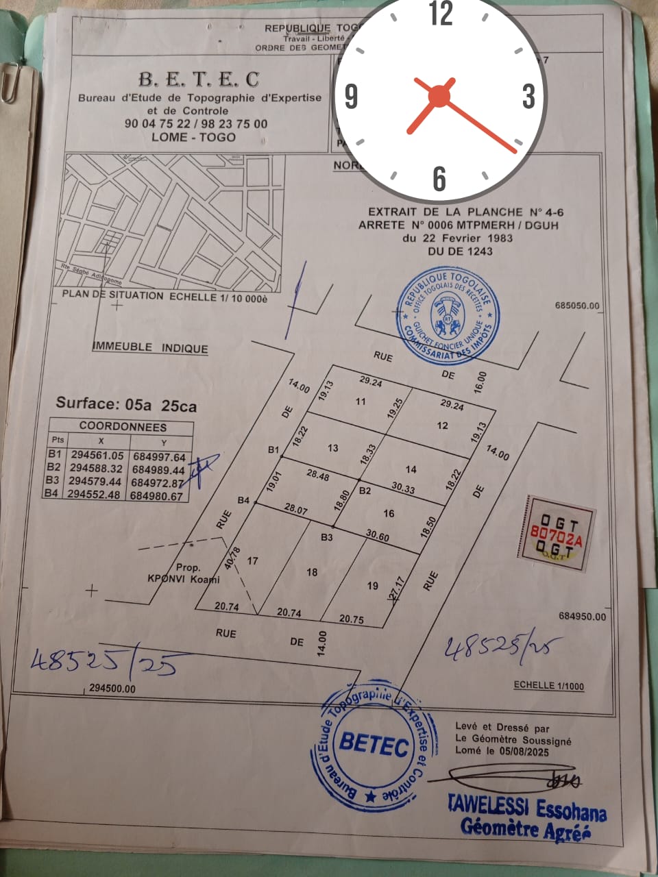 Terrain 1 lot en vente à Adidogomé – 30 millions FCFA