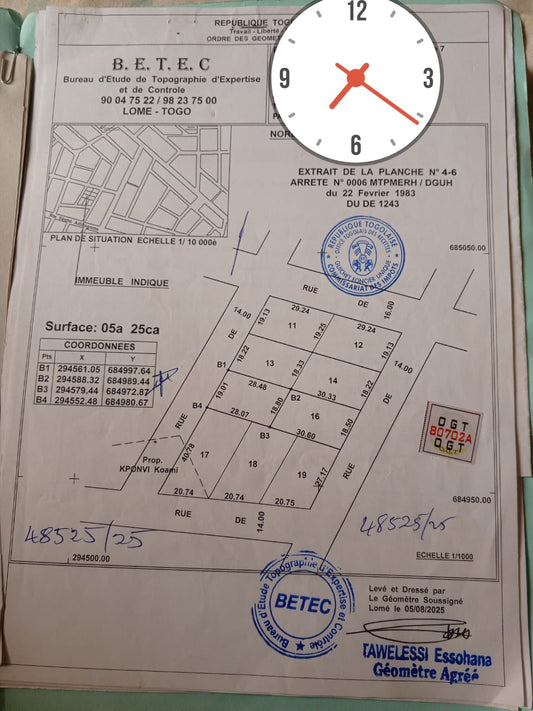 Terrain 1 lot en vente à Adidogomé – 30 millions FCFA