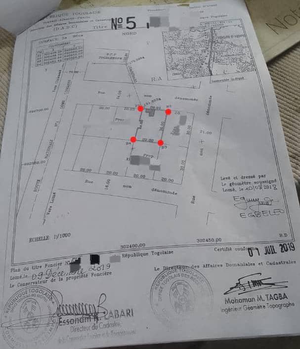Terrain 1 lot en vente à Agoè Kotokoli Zongo – 26 millions FCFA