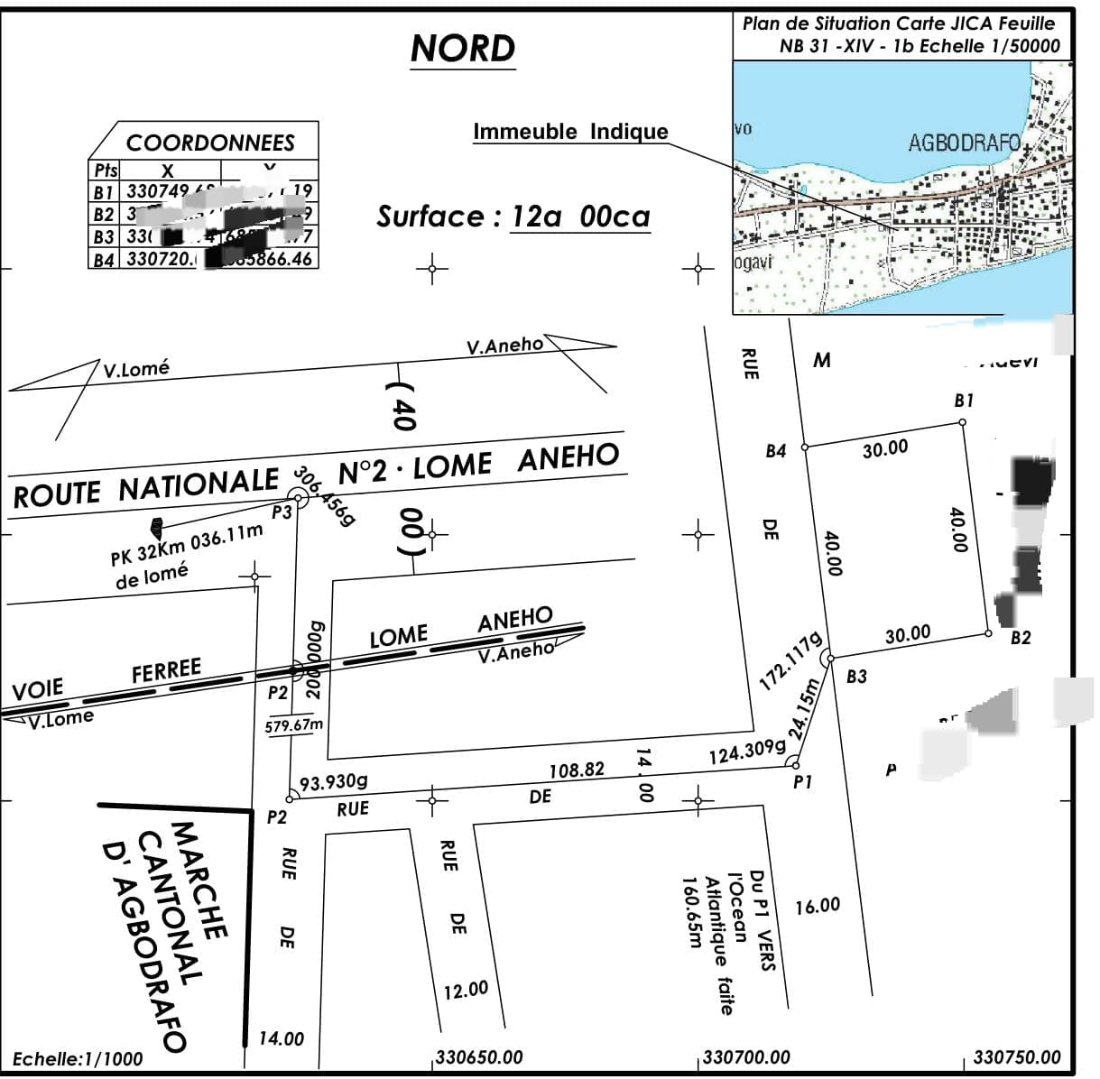 Terrain de 2 lots en vente à Agbodrafo Dague, proche de la plage – 10 millions FCFA