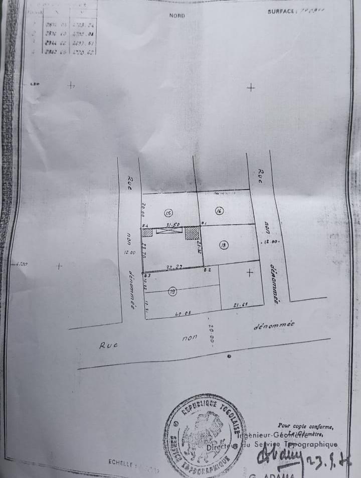 Terrain (demi lot) à vendre à Tokoin Sotéd – 42 millions FCFA