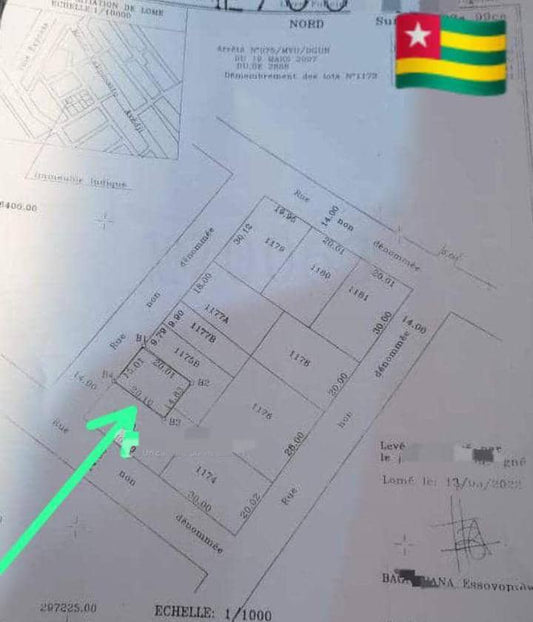 Terrain 1/2 lot en vente à Avedji – 22 millions FCFA