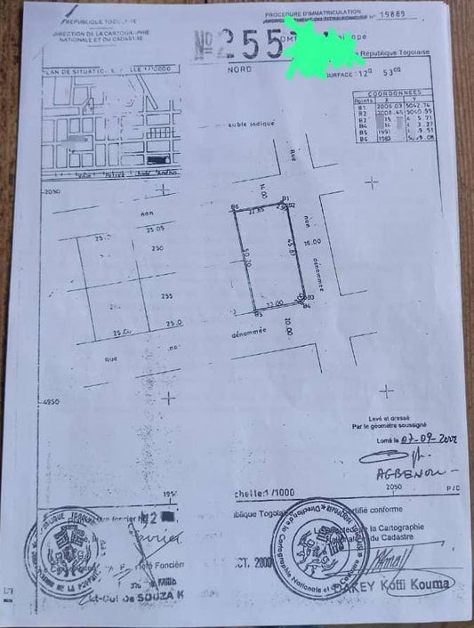 2 lots en vente en angle de rue dans la zone portuaire à Kagomé – 70 millions FCFA