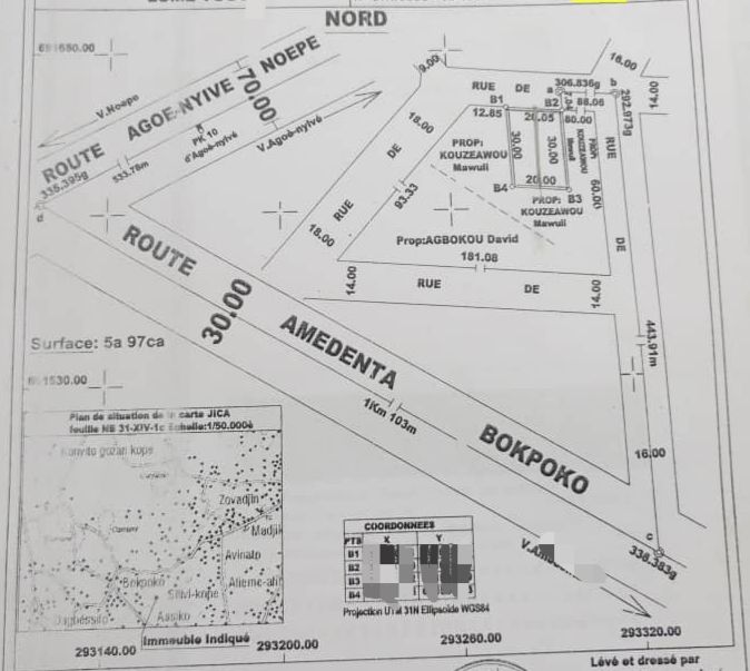 Terrain de 1 lot en vente à Agoè Legbassito Adidomé – 19 millions FCFA