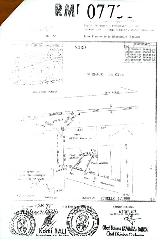 Terrain d'un demi-lot en vente à Togokomé côté plage, à 60m du goudron – 12 millions FCFA