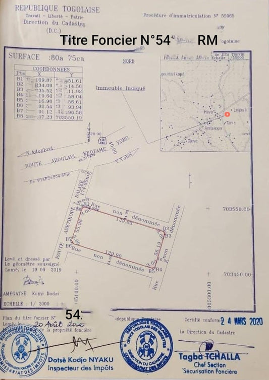 Terrain de 13 lots et demi en vente à Adétikopé Well City – 110 millions FCFA