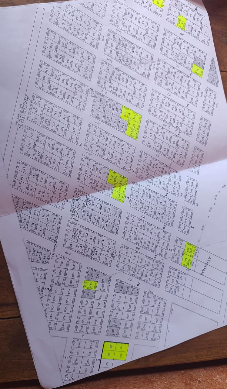 Terrain en vente à Gapé Centre Atigomé Dakui – 1 million FCFA le lot