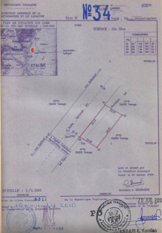 2 lots de terrain en vente en bordure du goudron à Kpalimé Ville, Kpodji – 35 millions FCFA l'unité