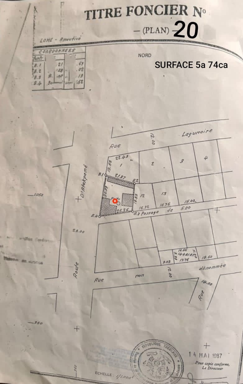 Terrain à vendre à Amoutievé – 390 Millions FCFA
