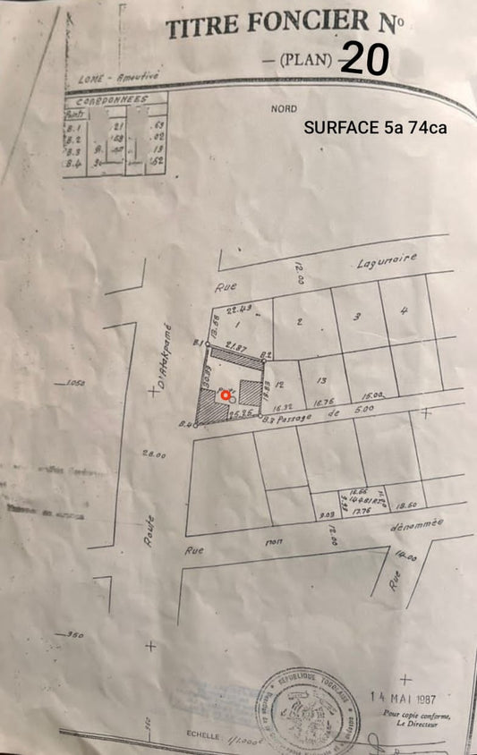 Terrain à vendre à Amoutievé – 390 Millions FCFA