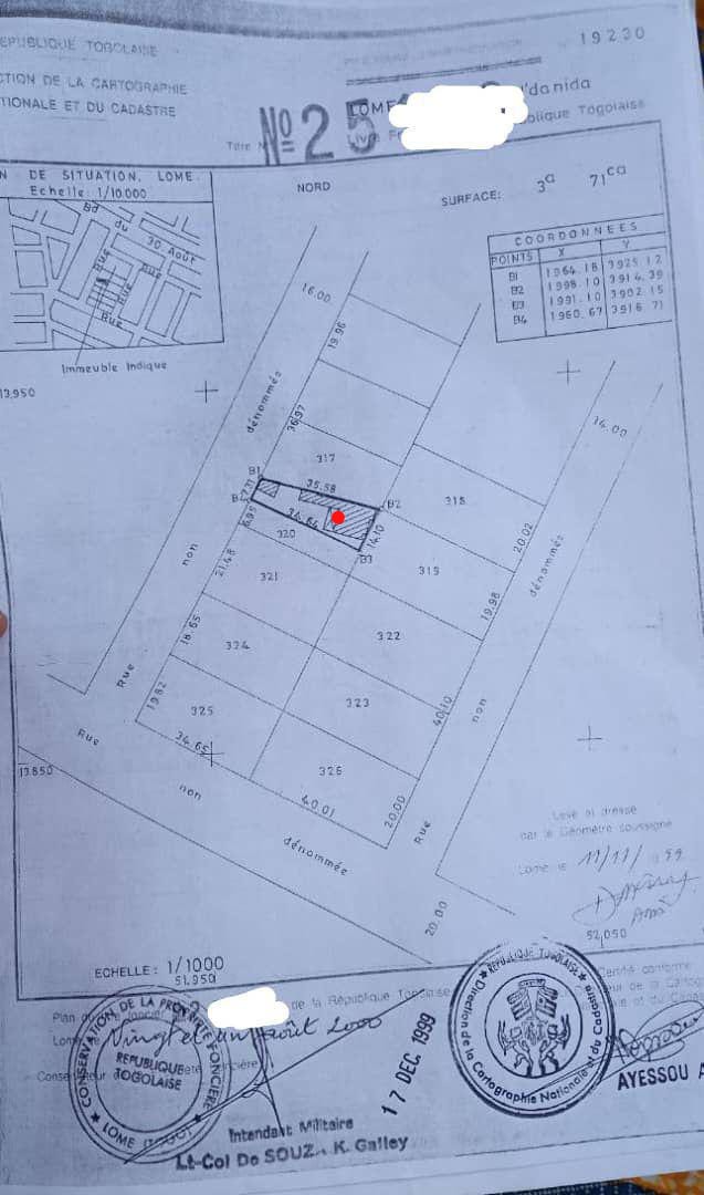 Terrain de 300 m² en vente à Adidogomé Avénou – 25 millions FCFA