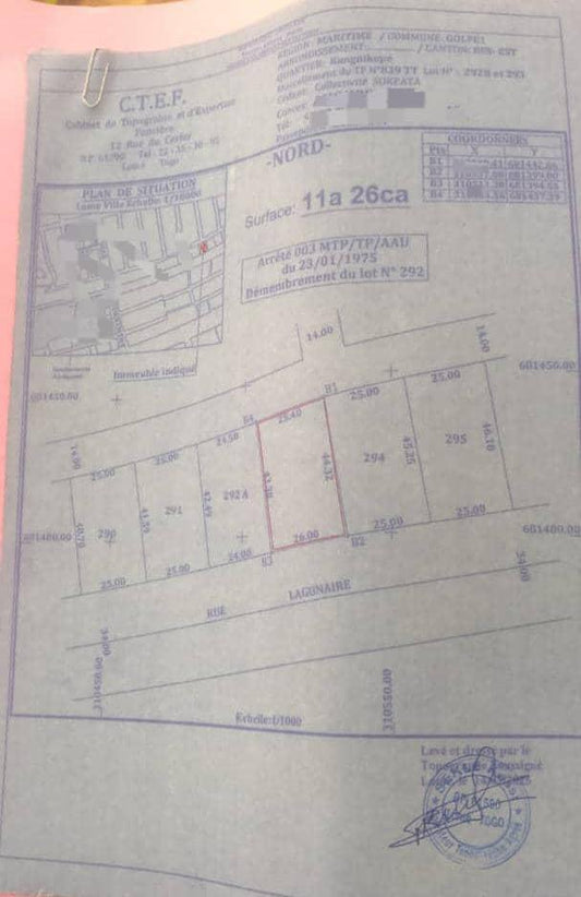 Terrain de 2 lots en vente dans la zone portuaire à Zongo – 45 millions FCFA le lot