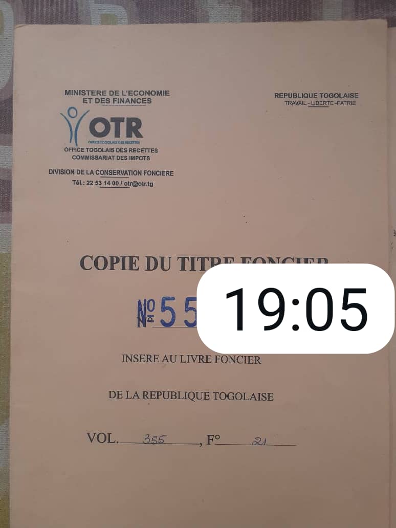 Terrain en vente à Adidogomé – 52.000.000 FCFA