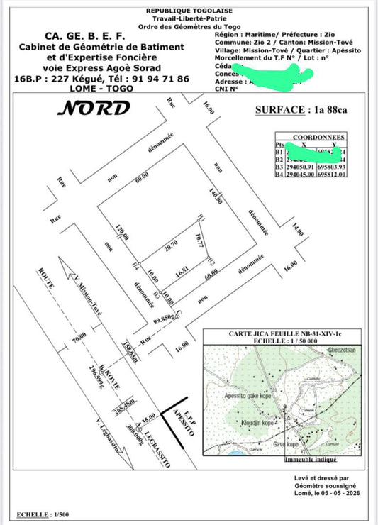 Terrain en vente à Apessito – 6 millions FCFA