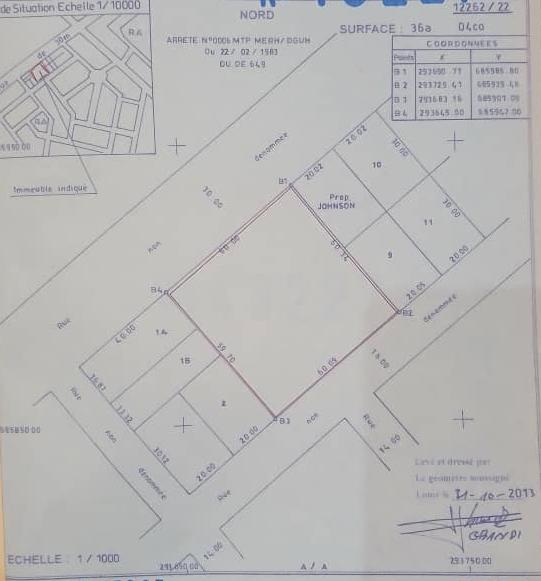 Terrain de 3600 m² en vente à Adidogomé Atigangomé – 42 millions FCFA le lot