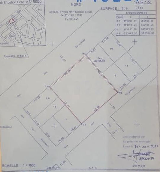 Terrain de 3600 m² en vente à Adidogomé Atigangomé – 42 millions FCFA le lot
