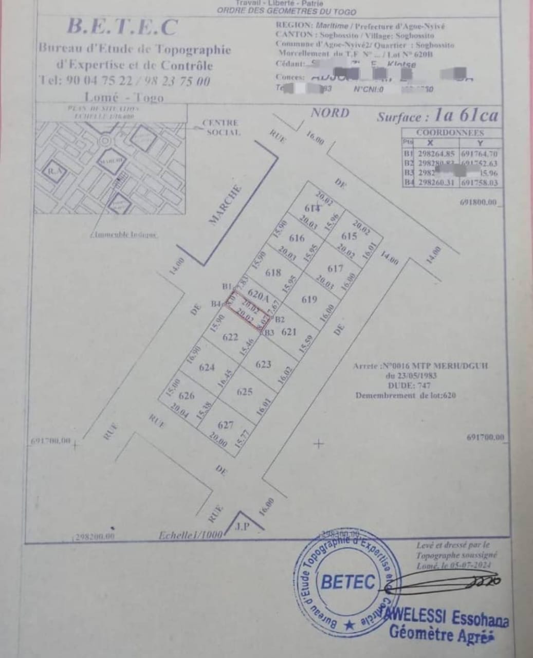 Terrain à vendre à Agoè Sogbossito – 8 Millions FCFA