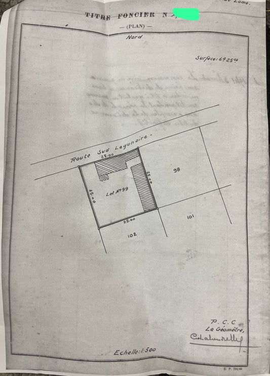 Terrain de 625 m² en vente à Ahanoukopé marché, 20m du goudron – 85 millions FCFA