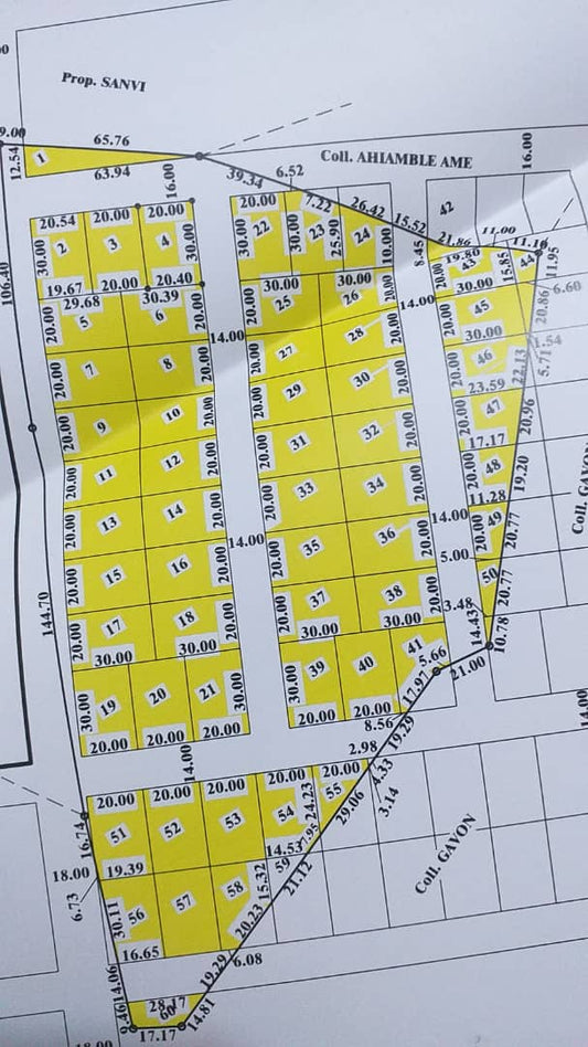 Terrain de 50 lots en vente à Mission Tové – 4,5 millions FCFA le lot