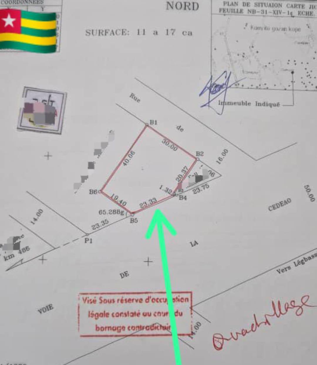 Terrain de 2 lots en vente en bordure du goudron à Agoè Légbassito – 45 millions FCFA