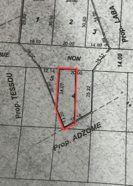 Terrain de 330 m² en vente à Agoé Légbassito – 15 millions FCFA