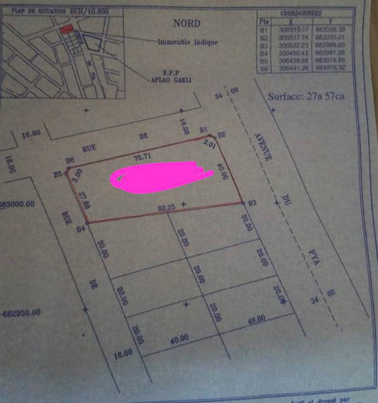 Terrain de 4 lots et demi en vente en bordure de goudron à Djidjolé Adidoadin – 450 millions FCFA
