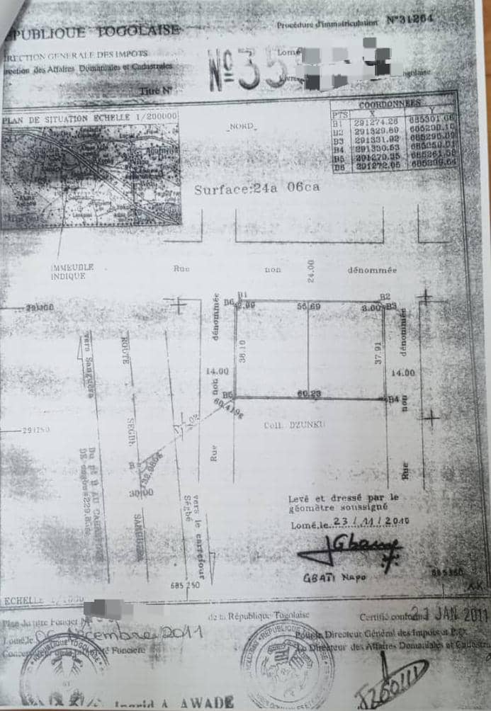 Terrain à vendre à Ségbé – 25 Millions FCFA