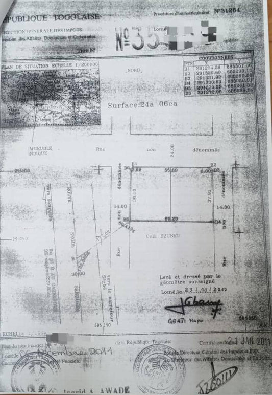 Terrain à vendre à Ségbé – 25 Millions FCFA