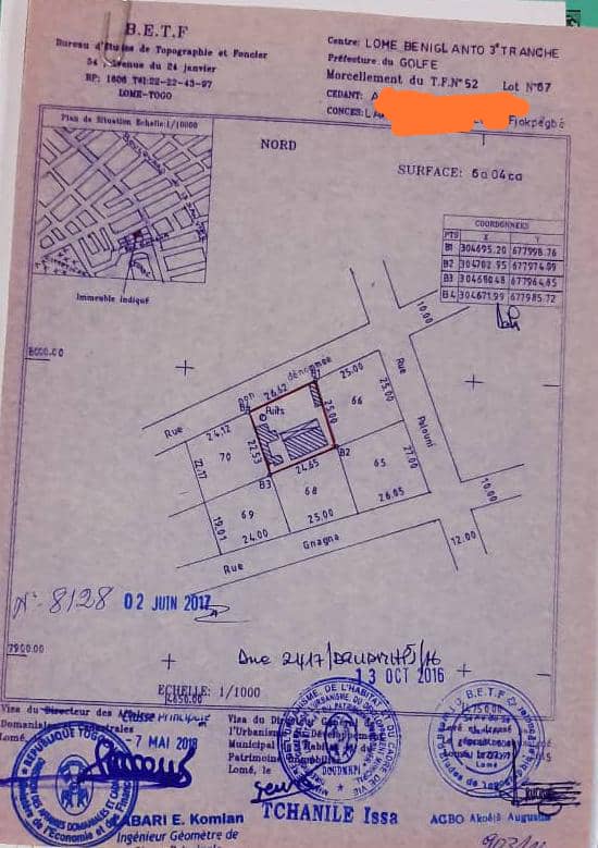 Terrain de 1 lot en vente à Dékon – 95 millions FCFA