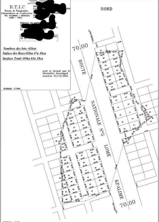Terrain à vendre à Noépé – 12 Millions FCFA le lot