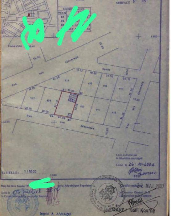 Terrain à vendre à Attiegou – 40 Millions FCFA