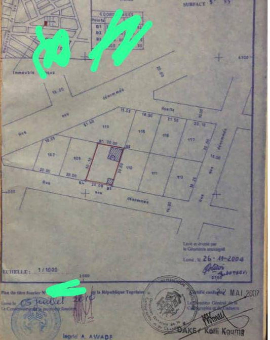 Terrain à vendre à Attiegou – 40 Millions FCFA