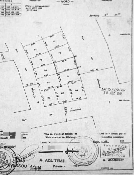 Terrain 1 lot en vente bord du goudron à Agbalepedo – 95 millions FCFA