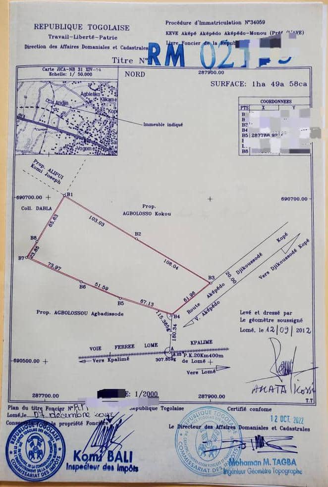 Terrain à vendre à Zanguera – 17 Millions FCFA le lot