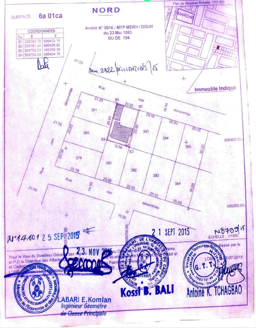 Terrain 1 lot en vente à Hédzranawoé – 55 millions FCFA