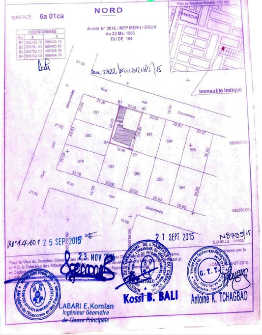 Terrain 1 lot en vente à Hédzranawoé – 55 millions FCFA