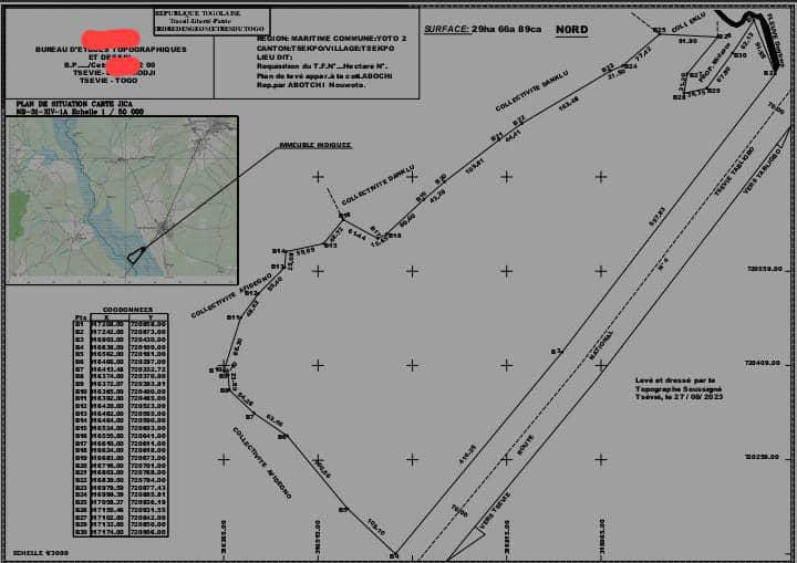 Terrain de 20 hectares en vente à Tsévié Tchékpo en bordure du goudron – 80 millions FCFA