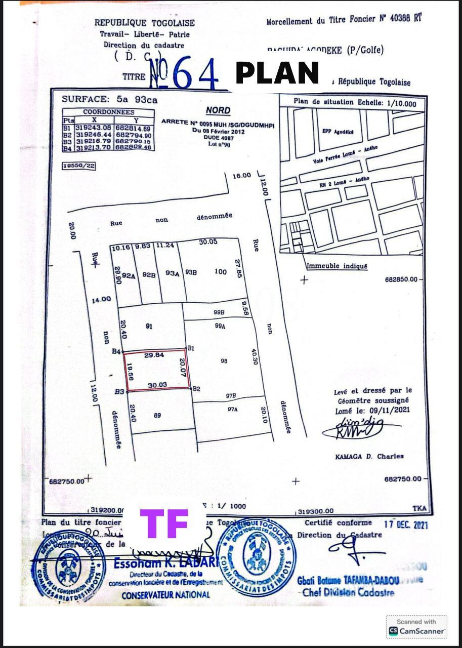 Terrain 1 lot en vente à Kpogan Agodeke plage – 25 millions FCFA