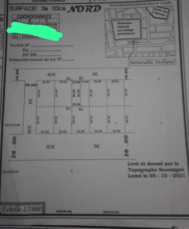 Terrain 1/2 lot à vendre à Agbalépédo – 24 millions FCFA