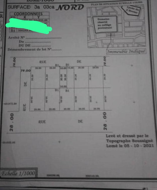 Terrain 1/2 lot à vendre à Agbalépédo – 24 millions FCFA