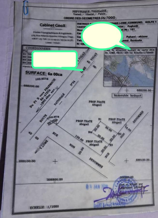 Terrain de 600 m² en vente à Kegué - Zogbedji – 8.5 millions FCFA